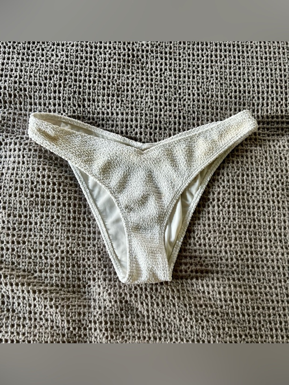 Pacsun White Textured High Bikini Bottom